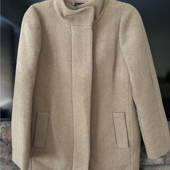 J Crew Tan Winter Coat with Zipper - Picture 4 of 5